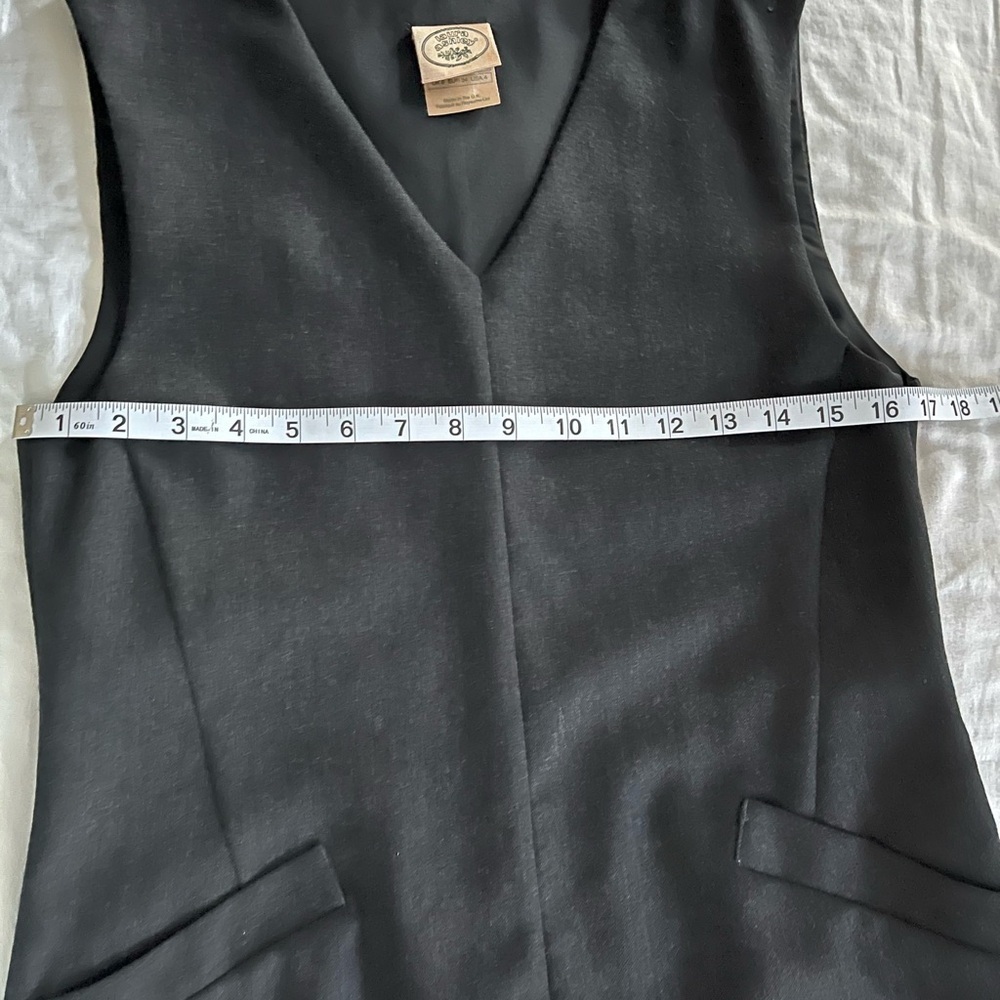 VTG Laura Ashley Charcoal Gray Lined Wool Shift Dress Made in the UK US Size 4 - Picture 10 of 13